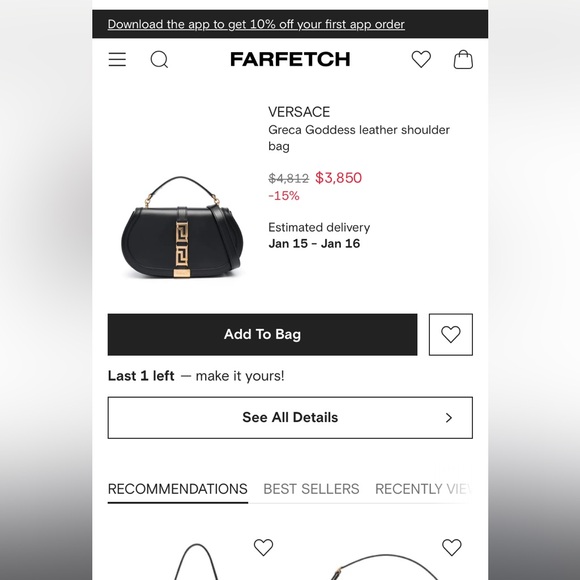 Versace Greca Goddess Medium Calfskin Tote New with RFID Authentic - Picture 11 of 16